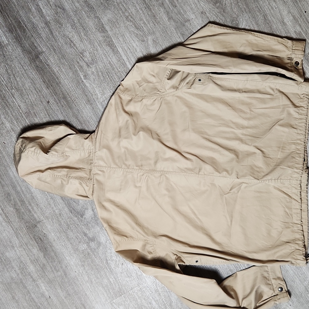 Rare Vintage Polo Ralph Lauren Canvas Beige Hooded Windbreaker - Picture 5 of 9